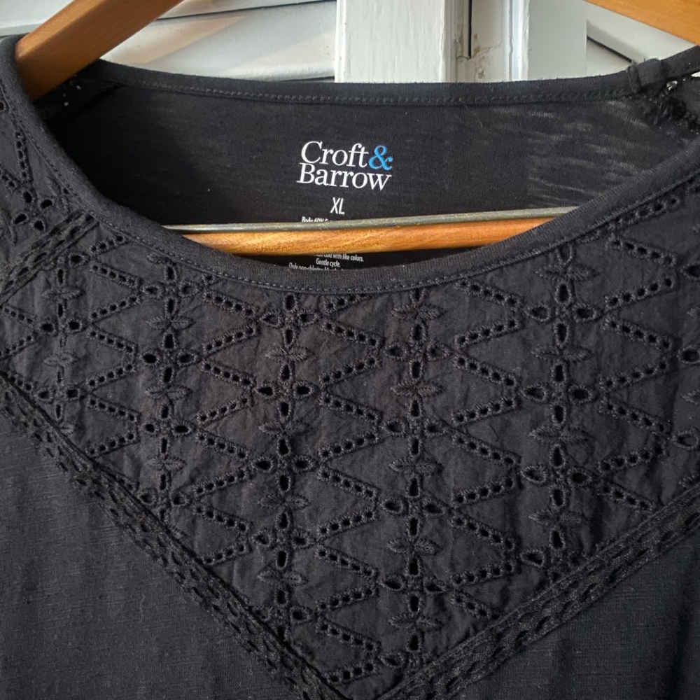 Croft & Barrow 3/4 Quarter Sleeve Top, XL - Picture 2 of 2